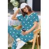 imageEkouaer Pajamas for Women Set 2 Piece Lounge Set Short Sleeve Pjs Joggers Long Pants Sleepwear with PocketsGreen Heart