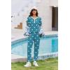 imageEkouaer Pajamas for Women Set 2 Piece Lounge Set Short Sleeve Pjs Joggers Long Pants Sleepwear with PocketsGreen Heart