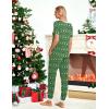 imageEkouaer Pajamas for Women Set 2 Piece Lounge Set Short Sleeve Pjs Joggers Long Pants Sleepwear with PocketsGreenteddy Christmas