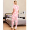 imageEkouaer Pajamas for Women Set 2 Piece Lounge Set Short Sleeve Pjs Joggers Long Pants Sleepwear with PocketsLight Purple Flower