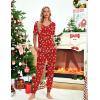 imageEkouaer Pajamas for Women Set 2 Piece Lounge Set Short Sleeve Pjs Joggers Long Pants Sleepwear with PocketsRed Christmas