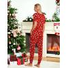 imageEkouaer Pajamas for Women Set 2 Piece Lounge Set Short Sleeve Pjs Joggers Long Pants Sleepwear with PocketsRed Christmas