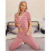 imageEkouaer Pajamas for Women Set 2 Piece Lounge Set Short Sleeve Pjs Joggers Long Pants Sleepwear with PocketsRed Stripe