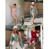 imageEkouaer Pajamas for Women Set 3 Piece Lounge Set Soft Pajama Sets Waffle Knit Tank Top and Shorts Cardigan with Pockets SXXLBlack