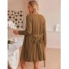 imageEkouaer Pajamas for Women Set 3 Piece Lounge Set Soft Pajama Sets Waffle Knit Tank Top and Shorts Cardigan with Pockets SXXLBrown