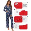 imageEkouaer Pajamas for Women Set Button Down Pj Long Sleeve Shirt and Pants Lounge Sets Fall Sleepwear with PocketsBlack Skull Floral