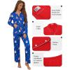 imageEkouaer Pajamas for Women Set Button Down Pj Long Sleeve Shirt and Pants Lounge Sets Fall Sleepwear with PocketsBlue Snowman