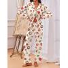 imageEkouaer Pajamas for Women Set Button Down Pj Long Sleeve Shirt and Pants Lounge Sets Fall Sleepwear with PocketsGingerbread Wreath