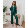 imageEkouaer Pajamas for Women Set Button Down Pj Long Sleeve Shirt and Pants Lounge Sets Fall Sleepwear with PocketsLake Green