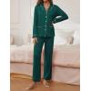 imageEkouaer Pajamas for Women Set Button Down Pj Long Sleeve Shirt and Pants Lounge Sets Fall Sleepwear with PocketsLake Green
