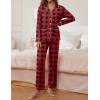 imageEkouaer Pajamas for Women Set Button Down Pj Long Sleeve Shirt and Pants Lounge Sets Fall Sleepwear with PocketsRed Plaid