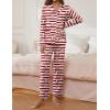 imageEkouaer Pajamas for Women Set Button Down Pj Long Sleeve Shirt and Pants Lounge Sets Fall Sleepwear with PocketsStriped Teddy