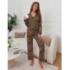 imageEkouaer Pajamas for Women Set Button Down Pj Long Sleeve Shirt and Pants Lounge Sets Fall Sleepwear with PocketsTawny Cheetah