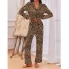 imageEkouaer Pajamas for Women Set Button Down Pj Long Sleeve Shirt and Pants Lounge Sets Fall Sleepwear with PocketsTawny Cheetah
