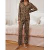 imageEkouaer Pajamas for Women Set Button Down Pj Long Sleeve Shirt and Pants Lounge Sets Fall Sleepwear with PocketsTawny Cheetah