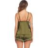 imageEkouaer Pajamas for Women Set Silk Satin Pjs Sexy Lingerie Sleepwear Cami Shorts Set Summer Nightwear SXXLArmy Green