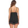 imageEkouaer Pajamas for Women Set Silk Satin Pjs Sexy Lingerie Sleepwear Cami Shorts Set Summer Nightwear SXXLBlack