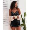 imageEkouaer Pajamas for Women Set Silk Satin Pjs Sexy Lingerie Sleepwear Cami Shorts Set Summer Nightwear SXXLBlack