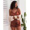 imageEkouaer Pajamas for Women Set Silk Satin Pjs Sexy Lingerie Sleepwear Cami Shorts Set Summer Nightwear SXXLCoffee