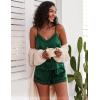 imageEkouaer Pajamas for Women Set Silk Satin Pjs Sexy Lingerie Sleepwear Cami Shorts Set Summer Nightwear SXXLDark Green