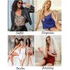 imageEkouaer Pajamas for Women Set Silk Satin Pjs Sexy Lingerie Sleepwear Cami Shorts Set Summer Nightwear SXXLLeaves