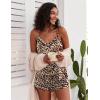 imageEkouaer Pajamas for Women Set Silk Satin Pjs Sexy Lingerie Sleepwear Cami Shorts Set Summer Nightwear SXXLLeopard
