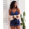 imageEkouaer Pajamas for Women Set Silk Satin Pjs Sexy Lingerie Sleepwear Cami Shorts Set Summer Nightwear SXXLNavy