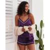 imageEkouaer Pajamas for Women Set Silk Satin Pjs Sexy Lingerie Sleepwear Cami Shorts Set Summer Nightwear SXXLPurple