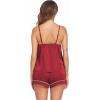 imageEkouaer Pajamas for Women Set Silk Satin Pjs Sexy Lingerie Sleepwear Cami Shorts Set Summer Nightwear SXXLRed