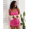 imageEkouaer Pajamas for Women Set Silk Satin Pjs Sexy Lingerie Sleepwear Cami Shorts Set Summer Nightwear SXXLRose