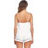 imageEkouaer Pajamas for Women Set Silk Satin Pjs Sexy Lingerie Sleepwear Cami Shorts Set Summer Nightwear SXXLWhite