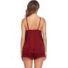 imageEkouaer Pajamas for Women Set Silk Satin Pjs Sexy Lingerie Sleepwear Cami Shorts Set Summer Nightwear SXXLWine