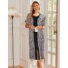imageEkouaer Robes For Women Zipper Front Bathrobe Short Sleeve House Coat Long Nightgown With Pockets Soft LoungewearLeopard Print