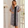 imageEkouaer Robes For Women Zipper Front Bathrobe Short Sleeve House Coat Long Nightgown With Pockets Soft LoungewearLeopard Print