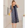 imageEkouaer Robes For Women Zipper Front Bathrobe Short Sleeve House Coat Long Nightgown With Pockets Soft LoungewearNavy Blue