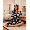 imageEkouaer Robes for Women Knee Length Bathrobe Lightweight Kimono Robe 34 Sleeve Loungewear Soft Sleepwear with Pockets SXXLFloral Black