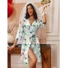 imageEkouaer Robes for Women Knee Length Bathrobe Lightweight Kimono Robe 34 Sleeve Loungewear Soft Sleepwear with Pockets SXXLFloral Green
