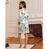 imageEkouaer Robes for Women Knee Length Bathrobe Lightweight Kimono Robe 34 Sleeve Loungewear Soft Sleepwear with Pockets SXXLFloral Green