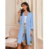 imageEkouaer Robes for Women Knee Length Bathrobe Lightweight Kimono Robe 34 Sleeve Loungewear Soft Sleepwear with Pockets SXXLLight Blue