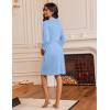 imageEkouaer Robes for Women Knee Length Bathrobe Lightweight Kimono Robe 34 Sleeve Loungewear Soft Sleepwear with Pockets SXXLLight Blue