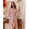 imageEkouaer Robes for Women Knee Length Bathrobe Lightweight Kimono Robe 34 Sleeve Loungewear Soft Sleepwear with Pockets SXXLMisty Rose