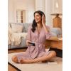 imageEkouaer Robes for Women Knee Length Bathrobe Lightweight Kimono Robe 34 Sleeve Loungewear Soft Sleepwear with Pockets SXXLMisty Rose