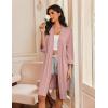 imageEkouaer Robes for Women Knee Length Bathrobe Lightweight Kimono Robe 34 Sleeve Loungewear Soft Sleepwear with Pockets SXXLMisty Rose