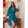 imageEkouaer Robes for Women Knee Length Bathrobe Lightweight Kimono Robe 34 Sleeve Loungewear Soft Sleepwear with Pockets SXXLTurquoise