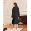 imageEkouaer Robes for Women Long Sleeves Bathrobe V Neck Cozy Housecoat Lightweight Fleece Robe with Pockets SXXLBlack
