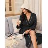 imageEkouaer Robes for Women Long Sleeves Bathrobe V Neck Cozy Housecoat Lightweight Fleece Robe with Pockets SXXLBlack
