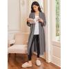 imageEkouaer Robes for Women Long Sleeves Bathrobe V Neck Cozy Housecoat Lightweight Fleece Robe with Pockets SXXLDark Gray