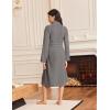 imageEkouaer Robes for Women Long Sleeves Bathrobe V Neck Cozy Housecoat Lightweight Fleece Robe with Pockets SXXLDark Gray