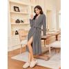 imageEkouaer Robes for Women Long Sleeves Bathrobe V Neck Cozy Housecoat Lightweight Fleece Robe with Pockets SXXLDark Gray