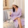 imageEkouaer Robes for Women Long Sleeves Bathrobe V Neck Cozy Housecoat Lightweight Fleece Robe with Pockets SXXLLavender